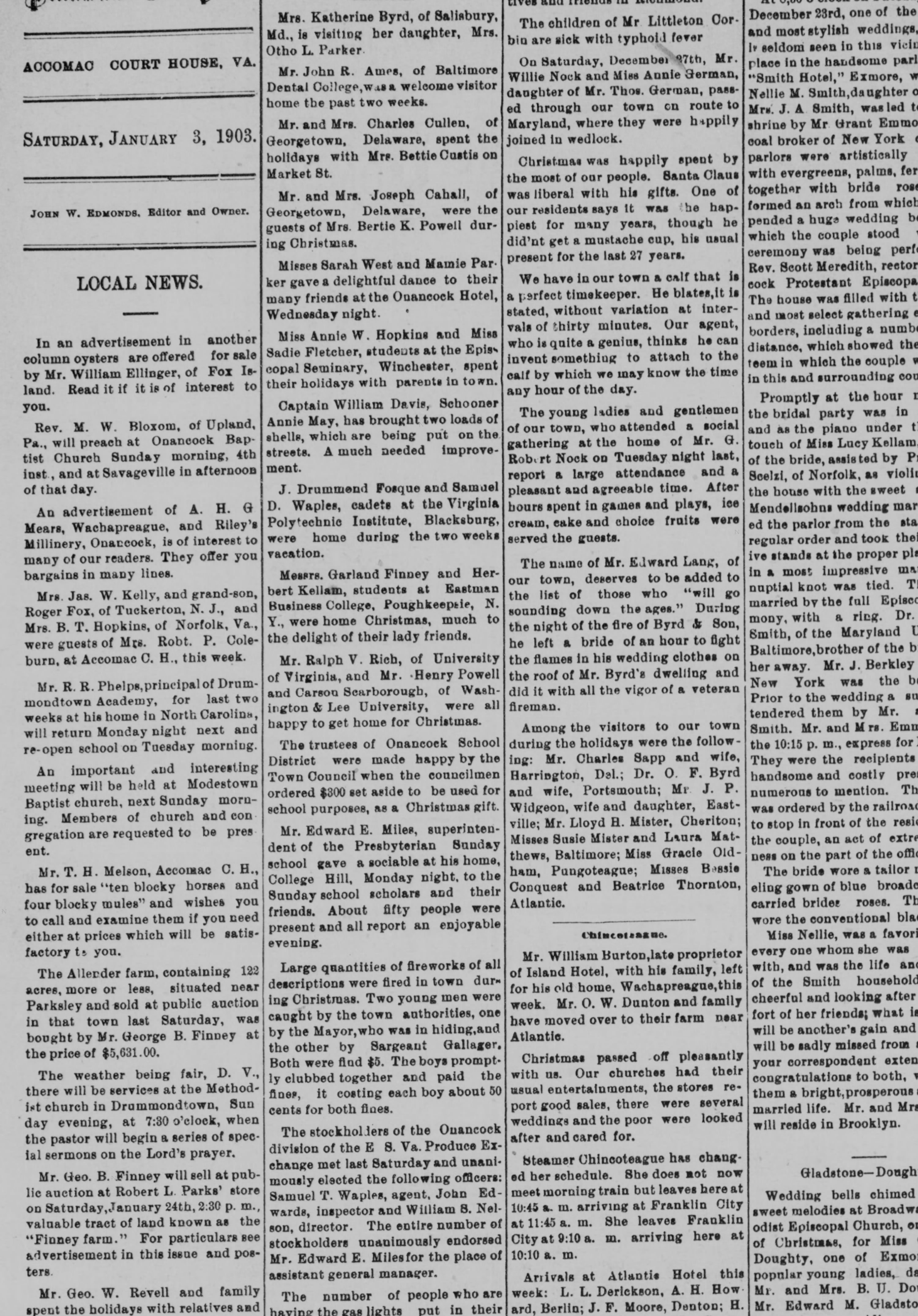 Annie May newspaper article