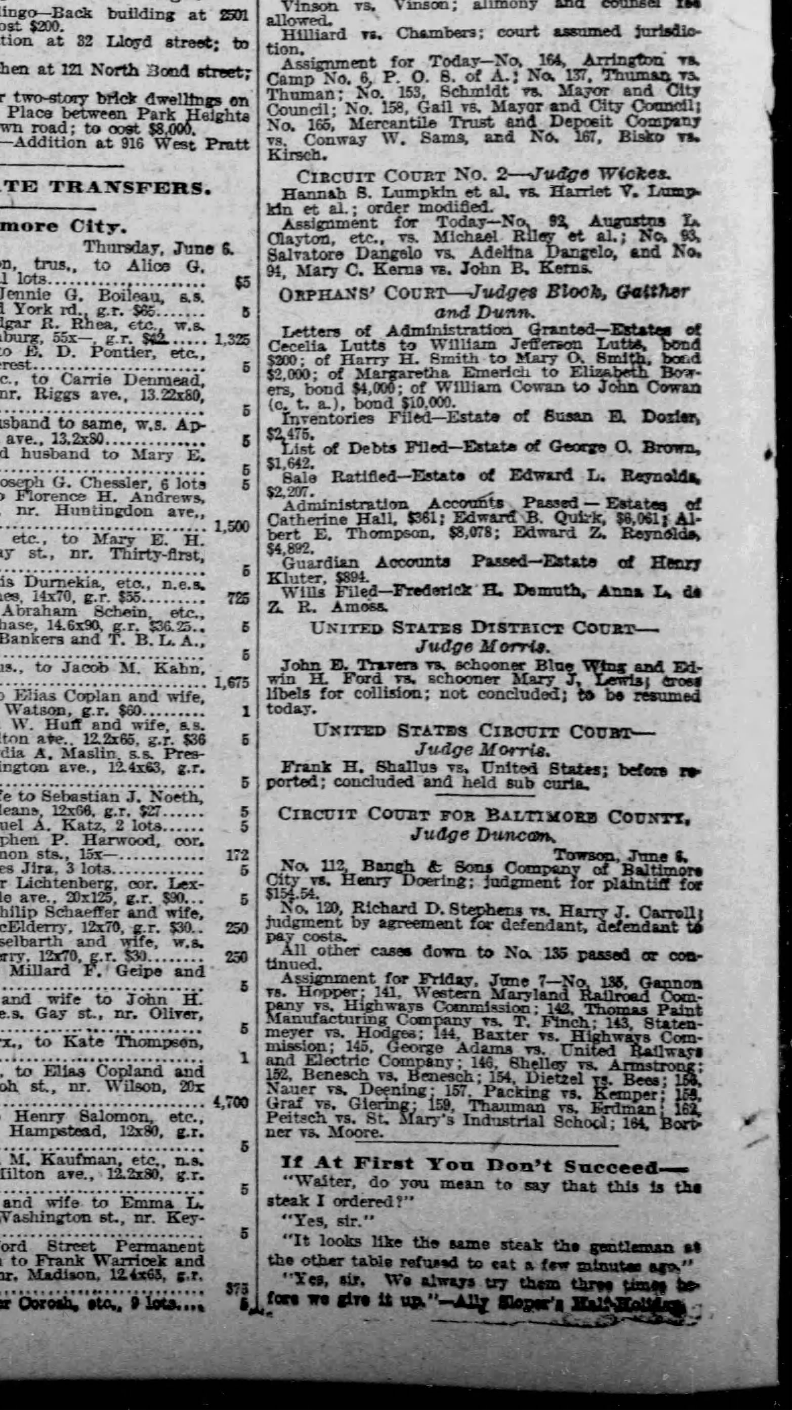 Blue Wing newspaper article