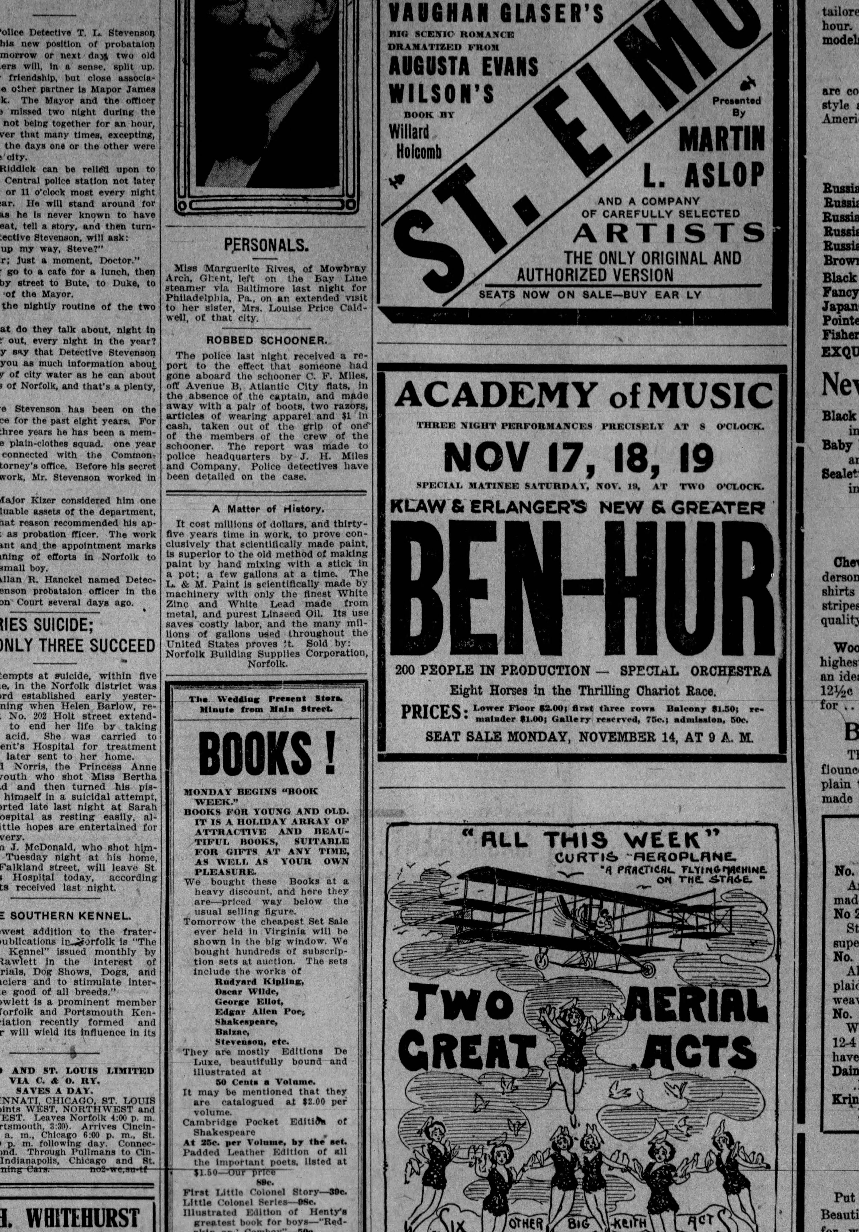 C. F. Miles newspaper article