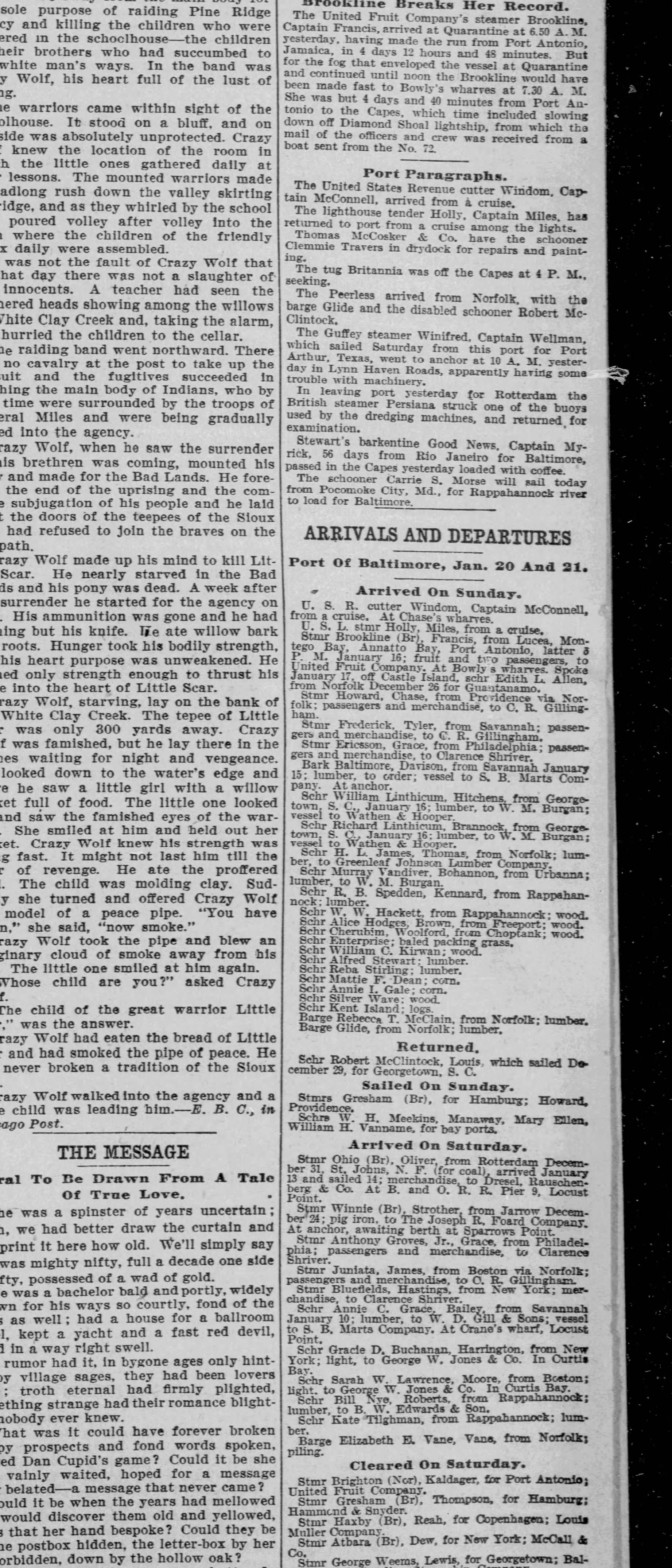 Carrie S. Morse newspaper article