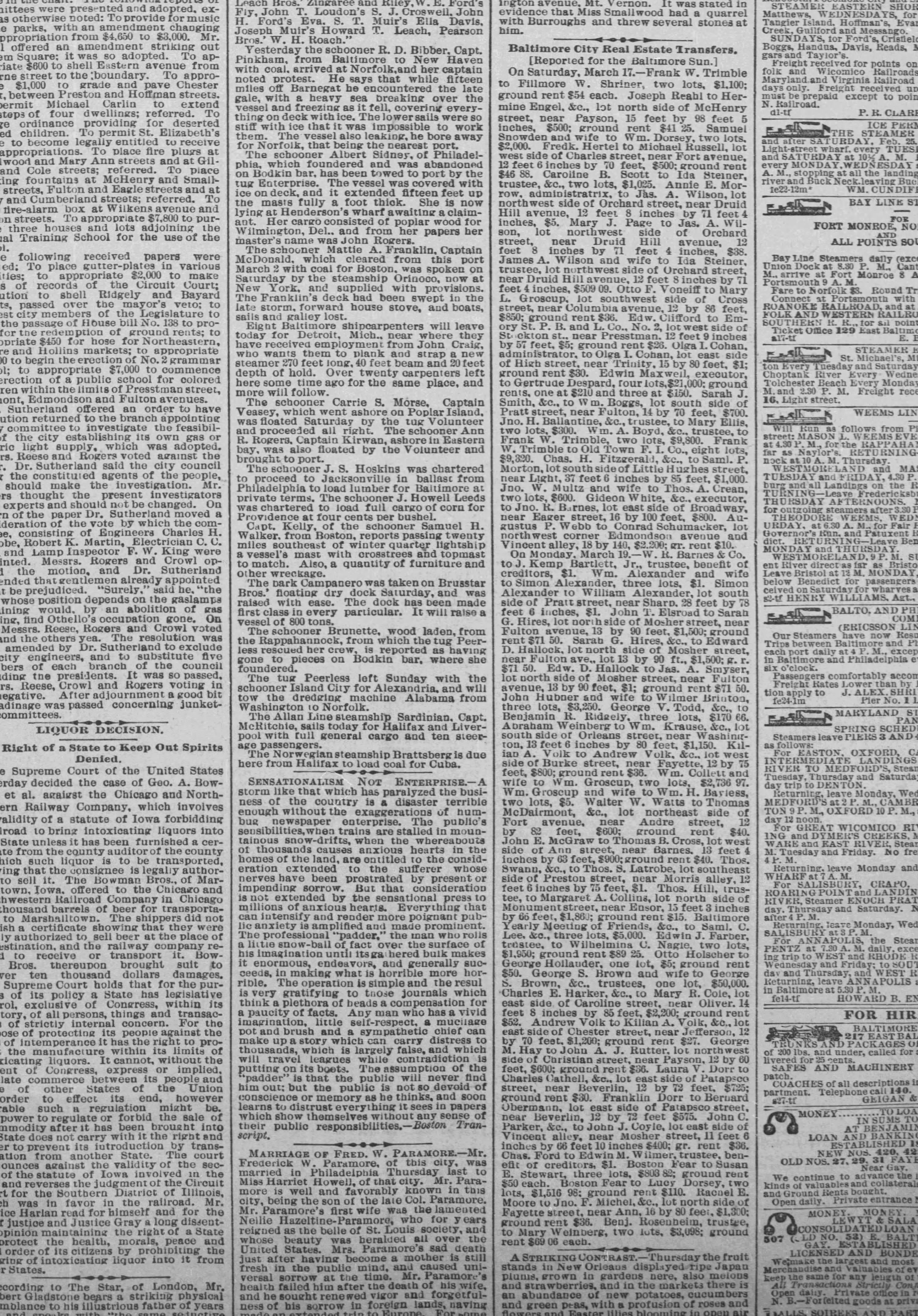 Carrie S. Morse newspaper article
