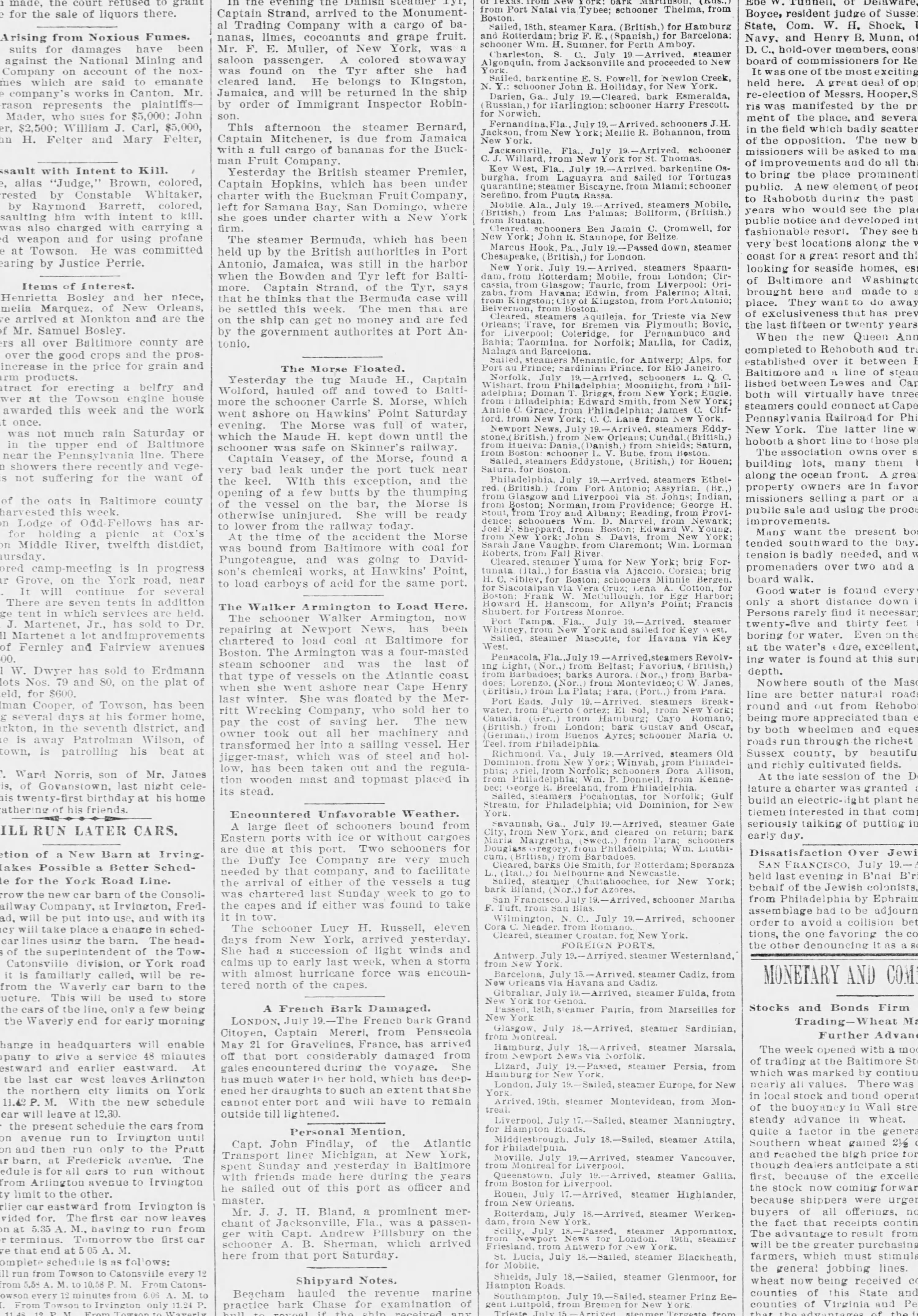 Carrie S. Morse newspaper article