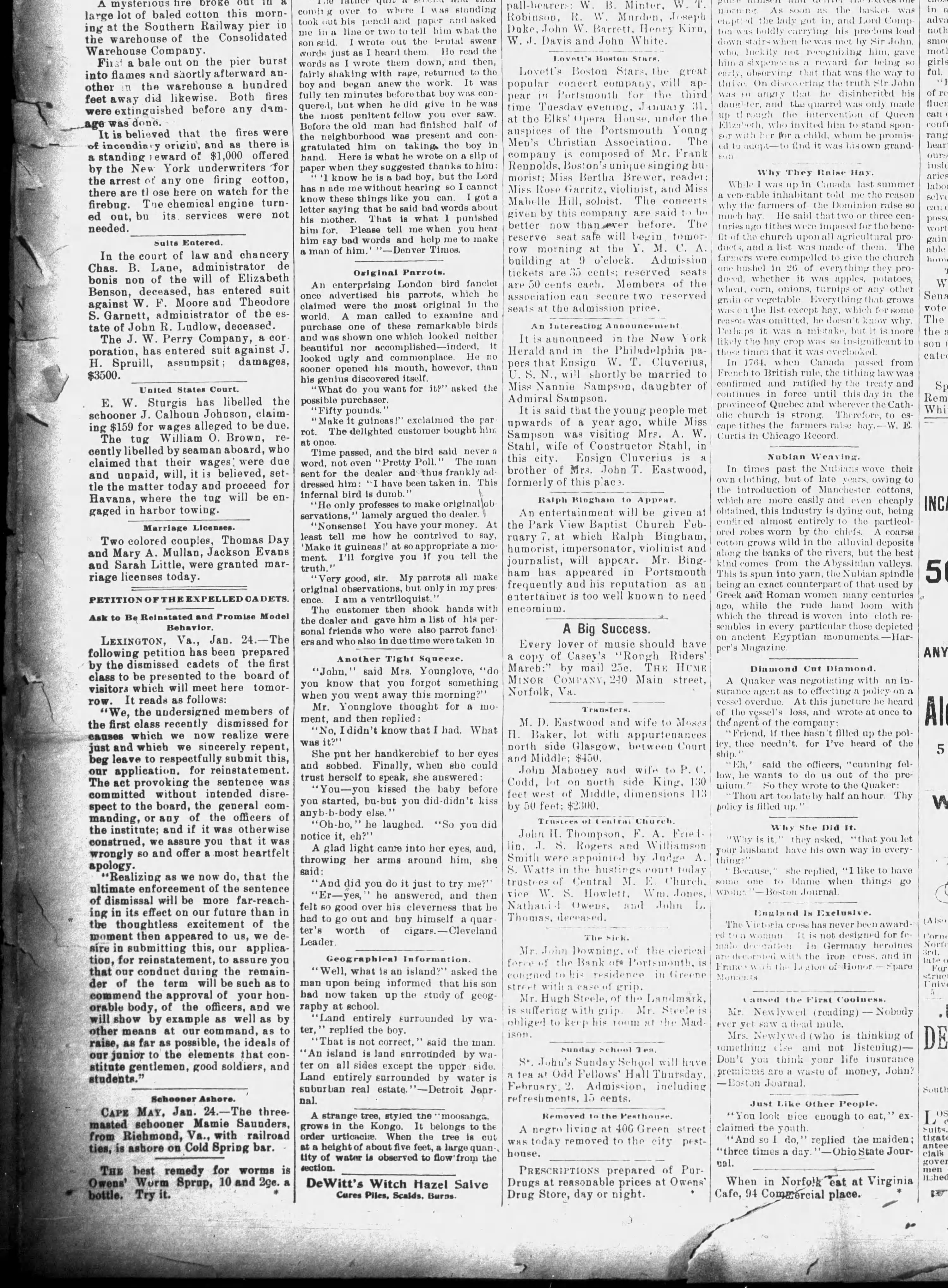 J. Calhoun Johnson newspaper article