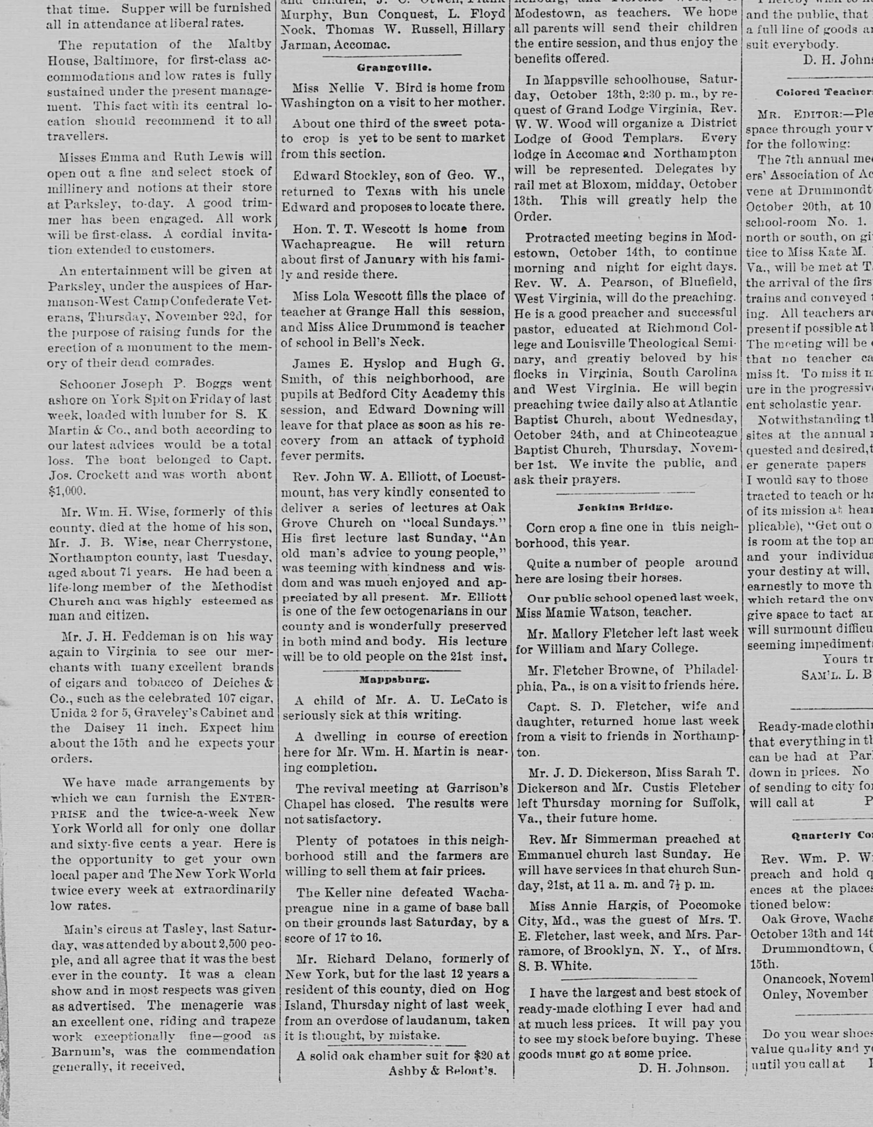 Joseph Boggs newspaper article
