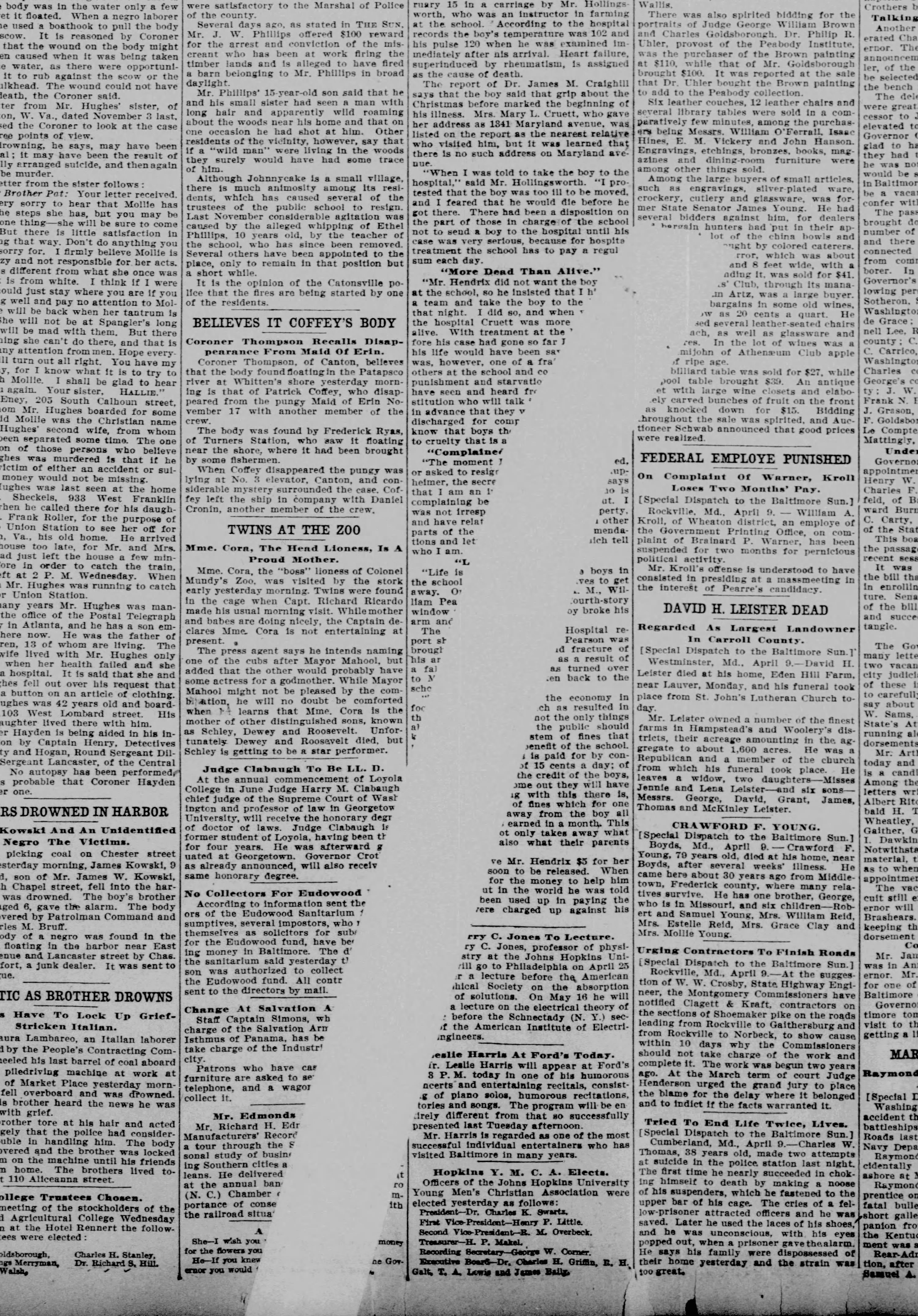 Maid of Erin newspaper article