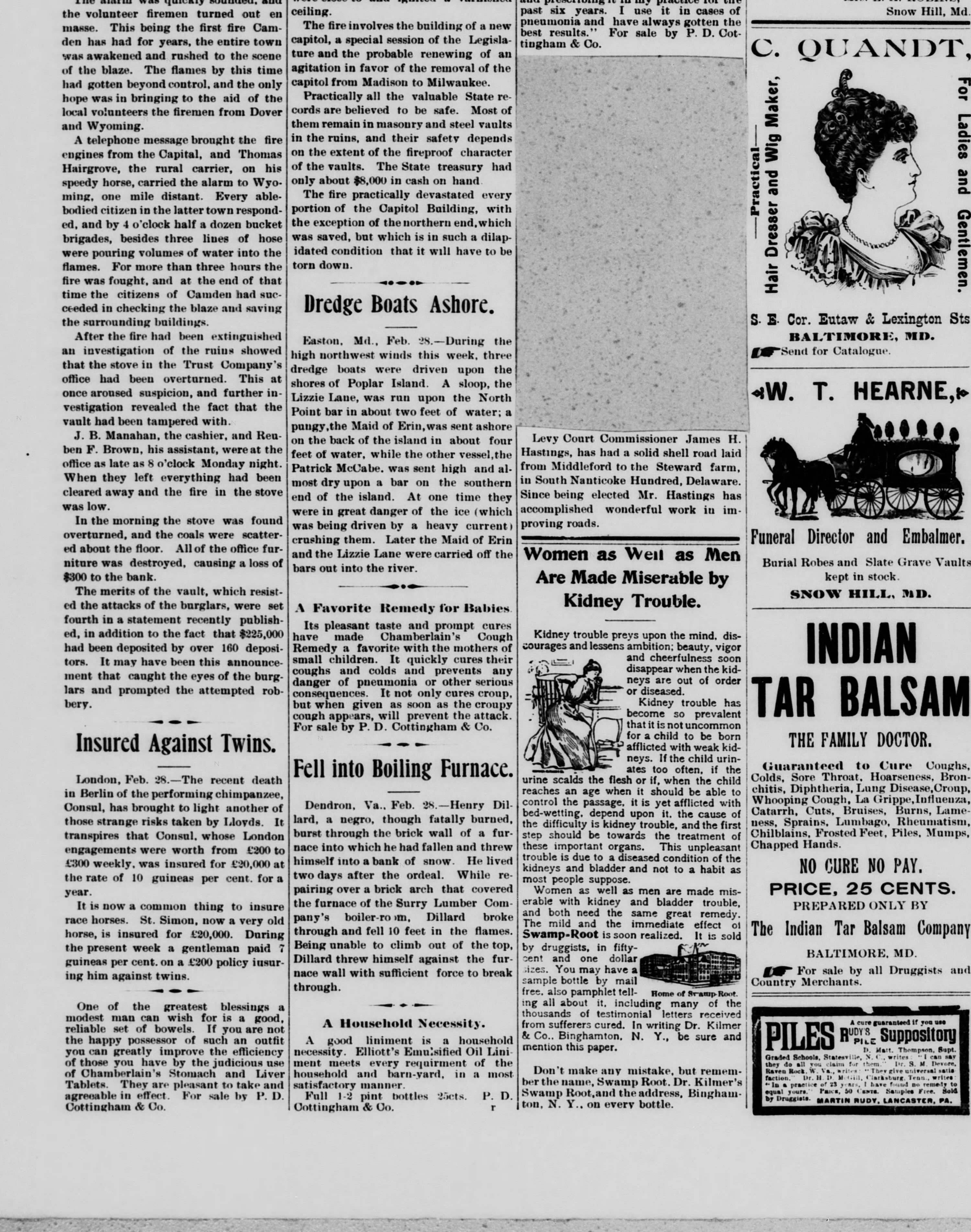 Maid of Erin newspaper article
