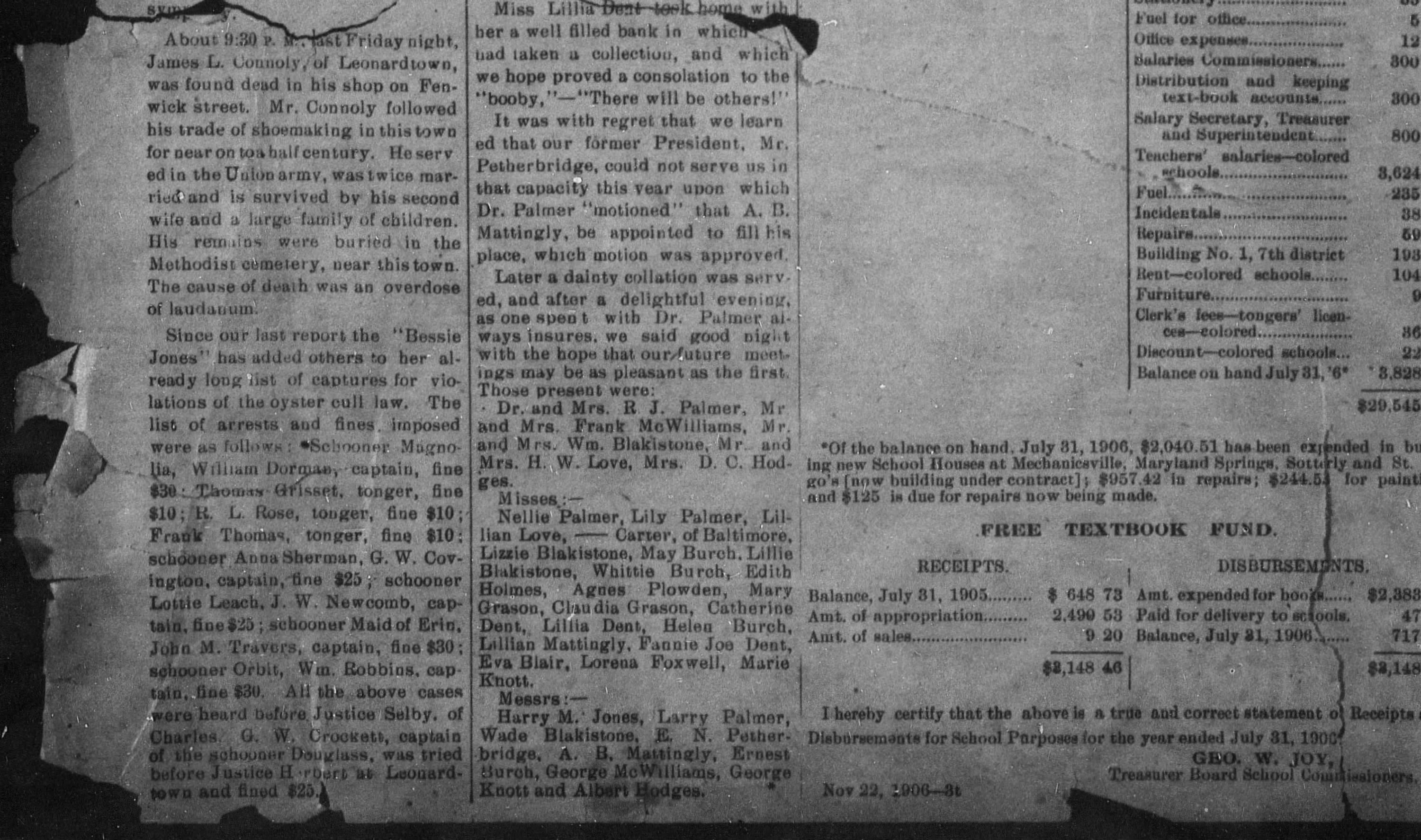 Maid of Erin newspaper article