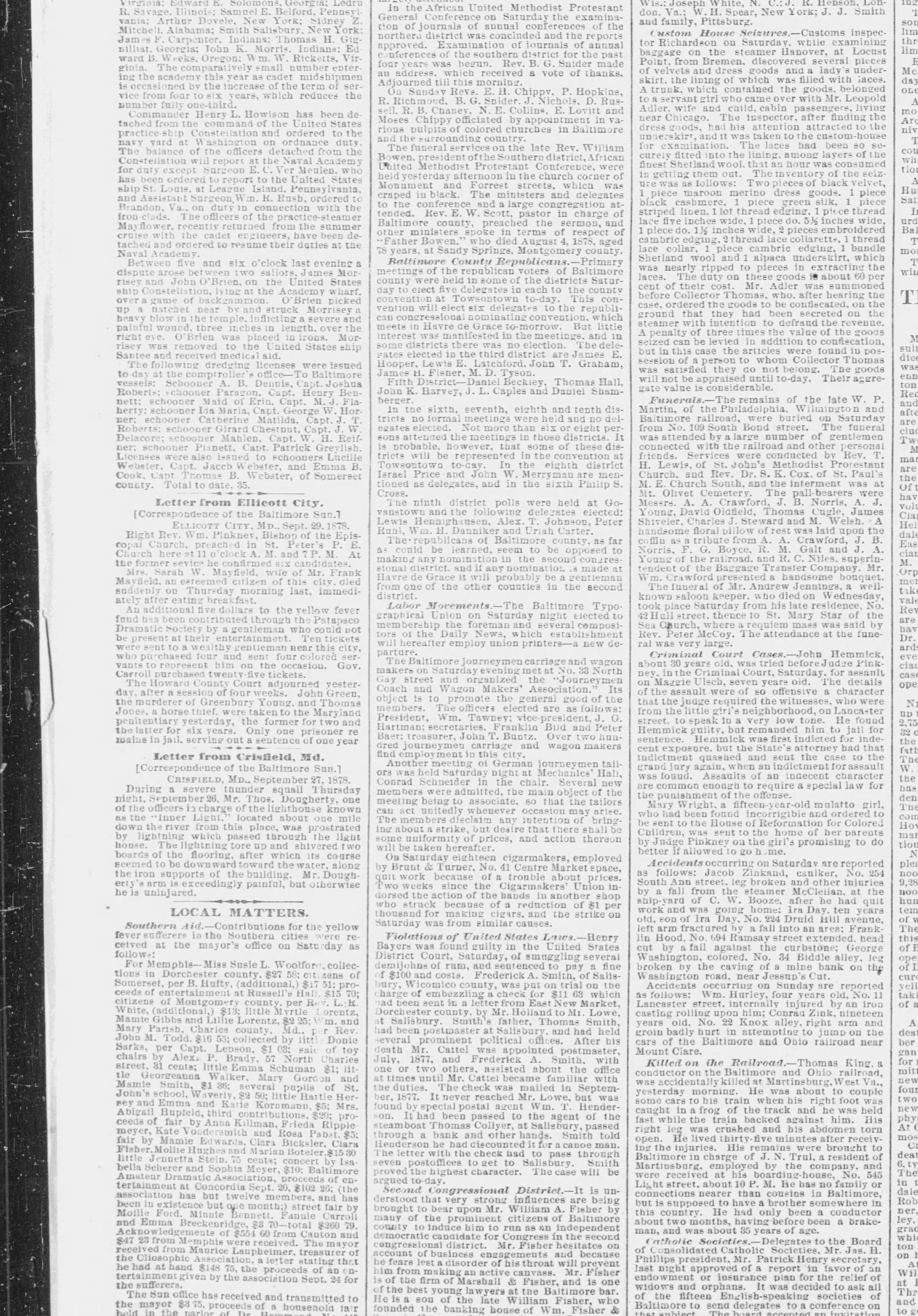 Maid of Erin newspaper article