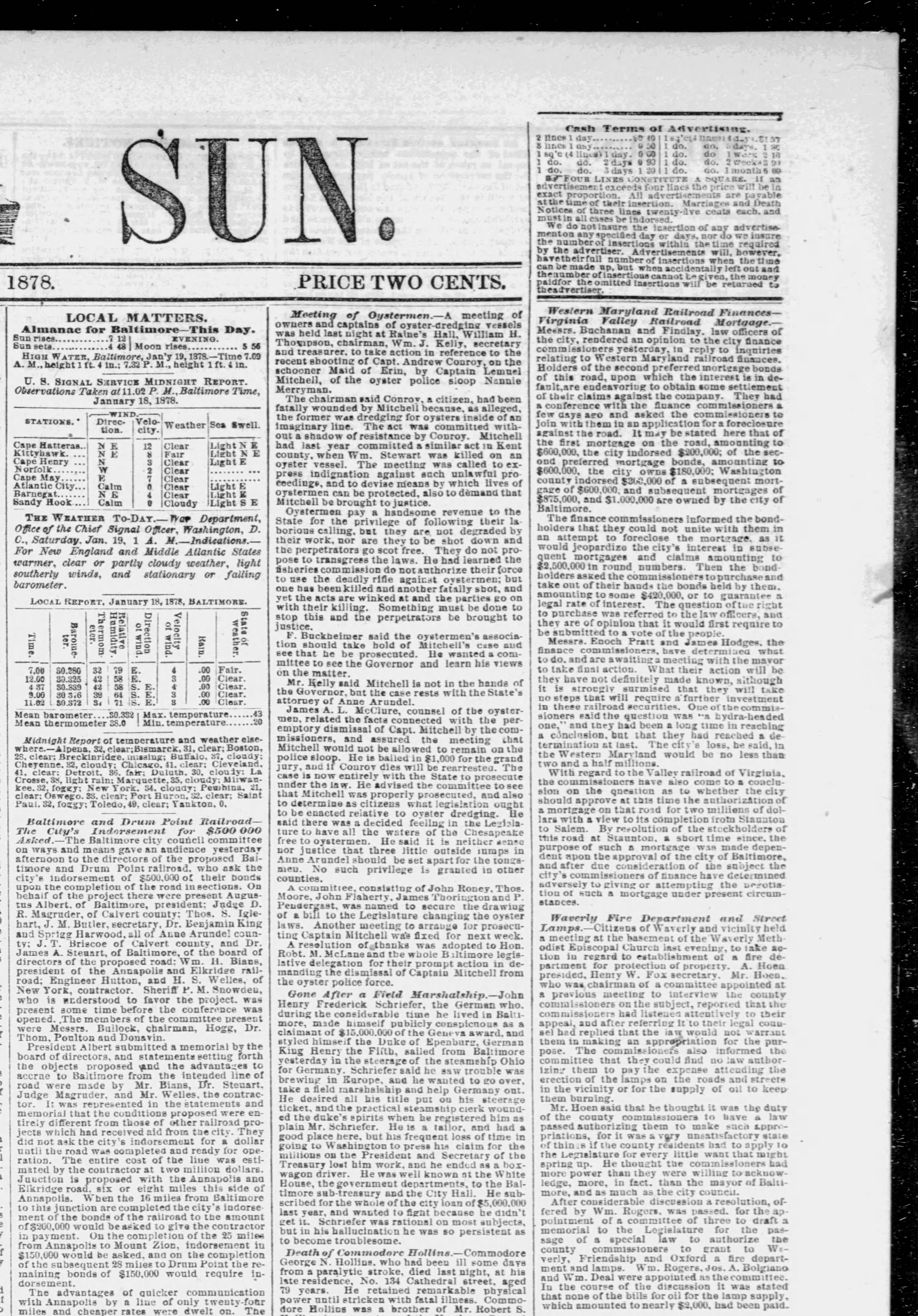 Maid of Erin newspaper article