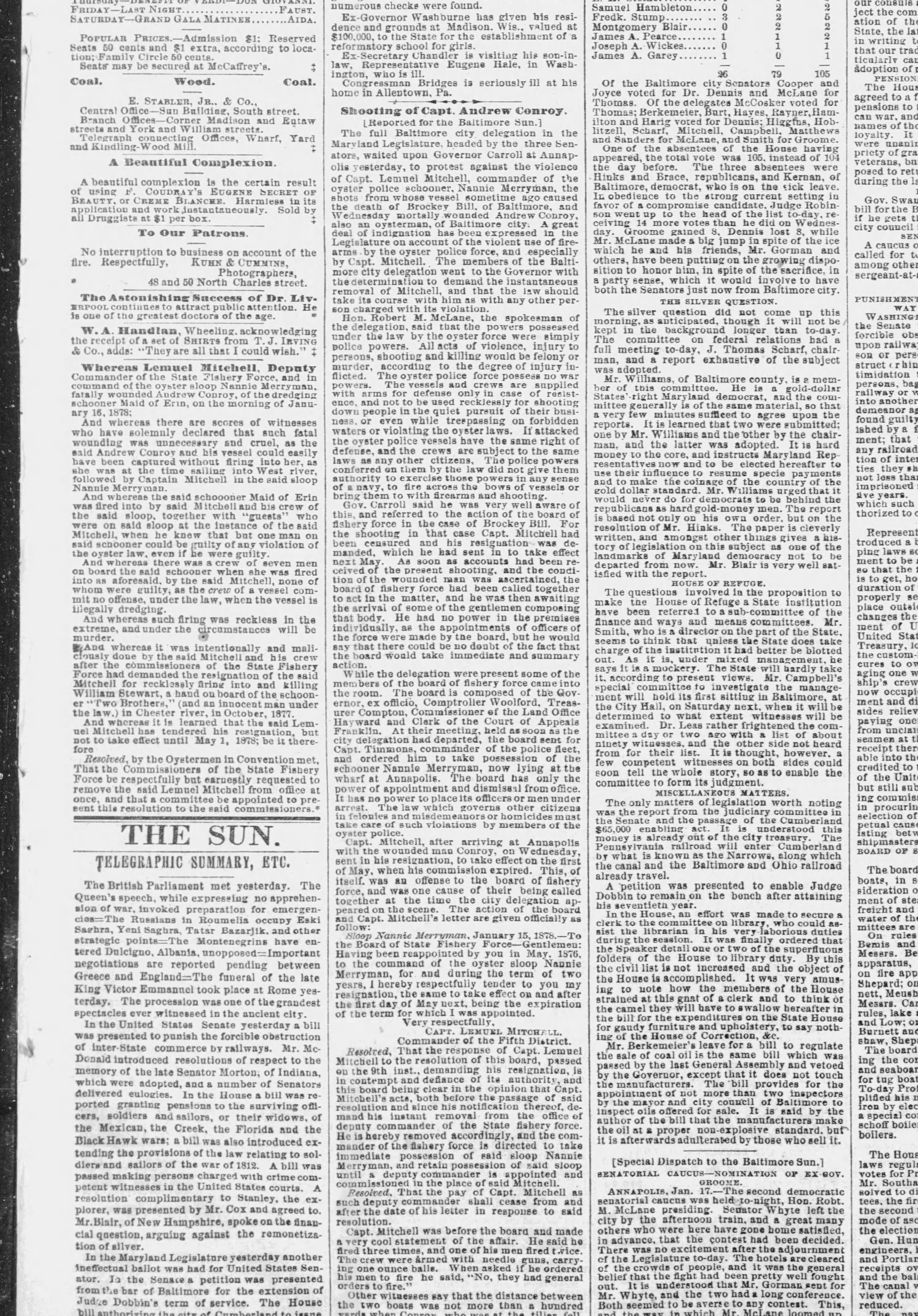 Maid of Erin newspaper article