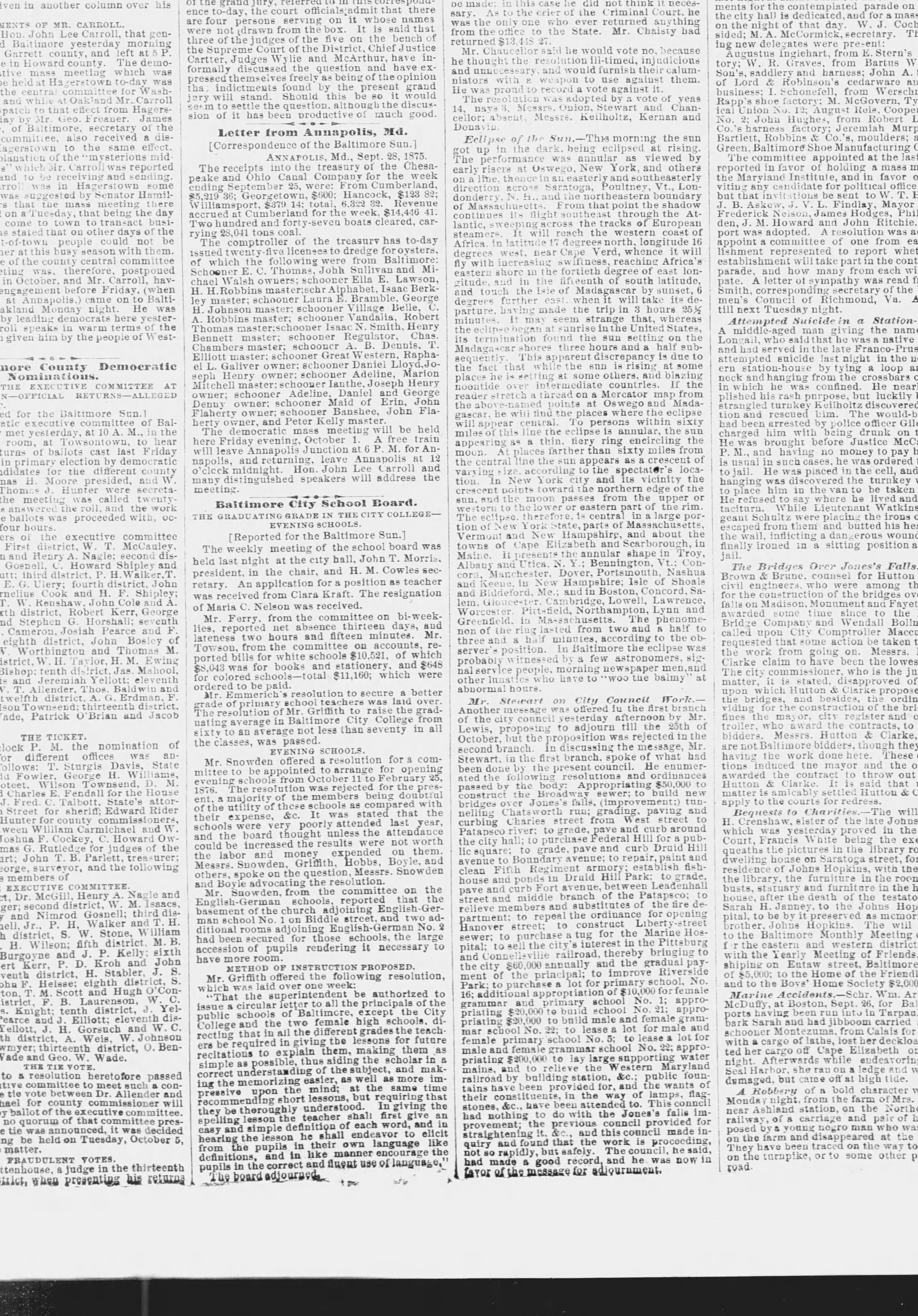 Maid of Erin newspaper article