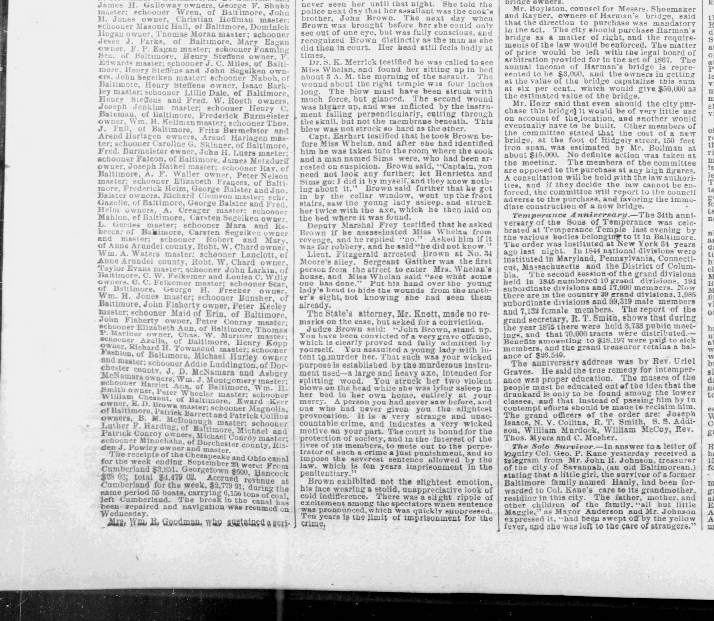 Maid of Erin newspaper article