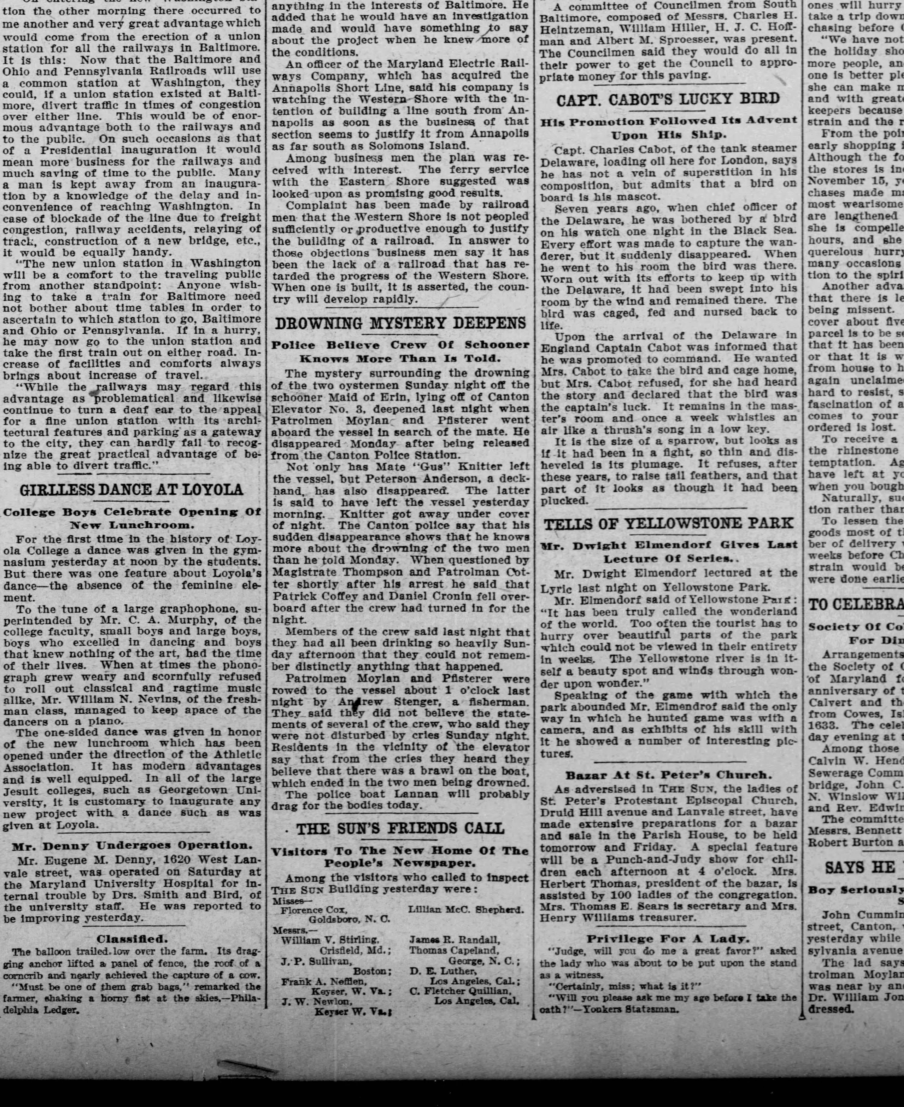 Maid of Erin newspaper article