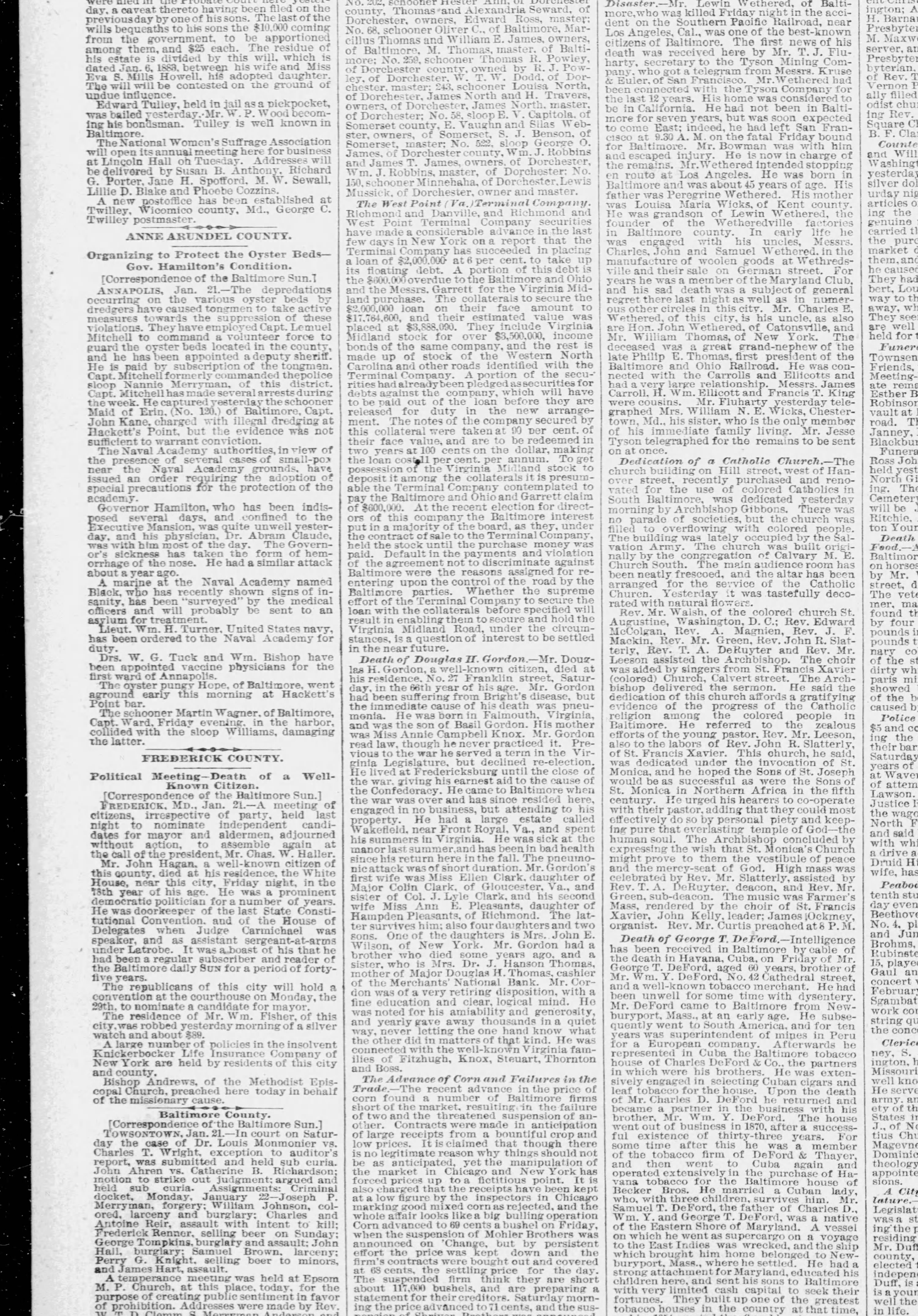 Maid of Erin newspaper article