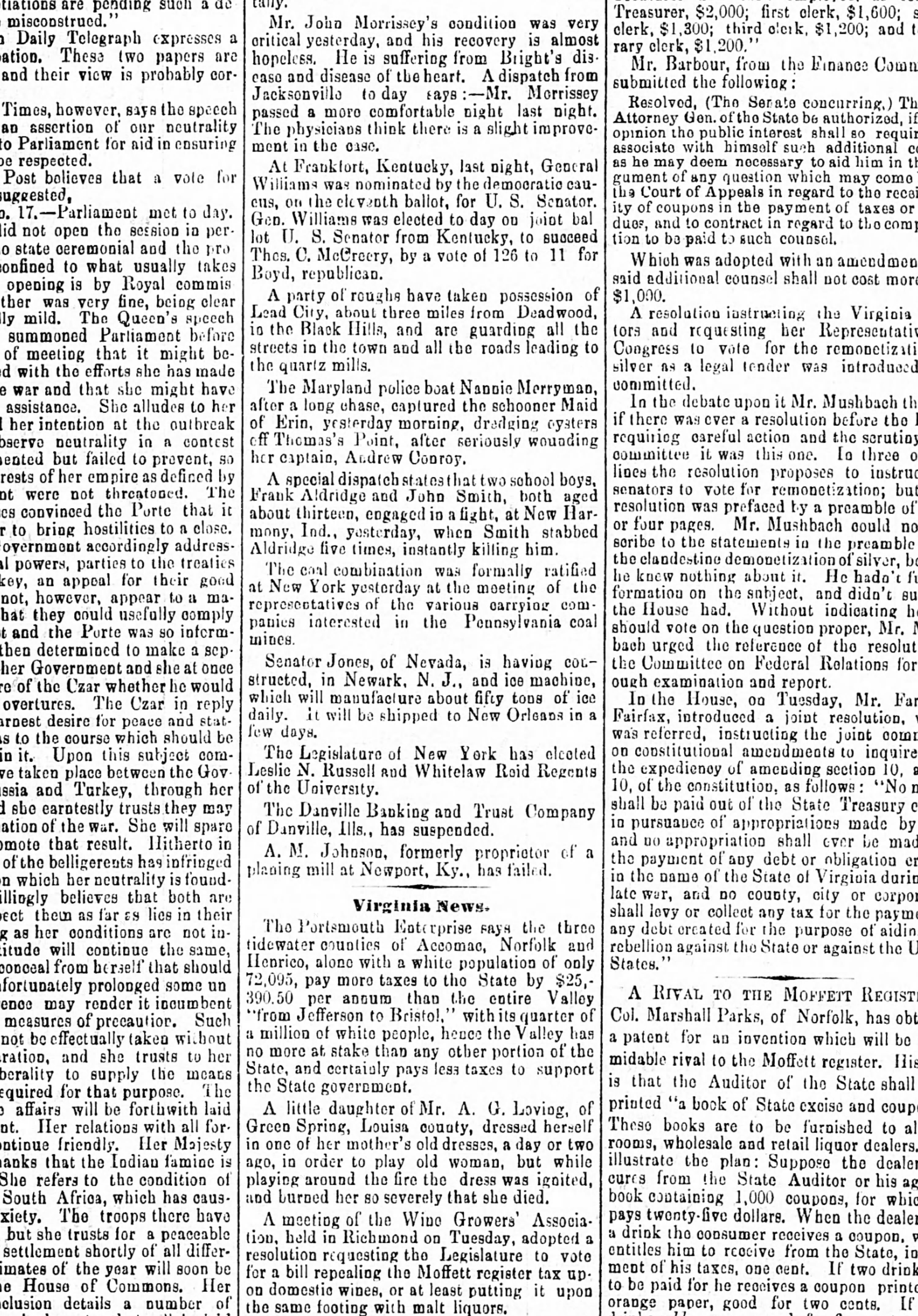 Maid of Erin newspaper article