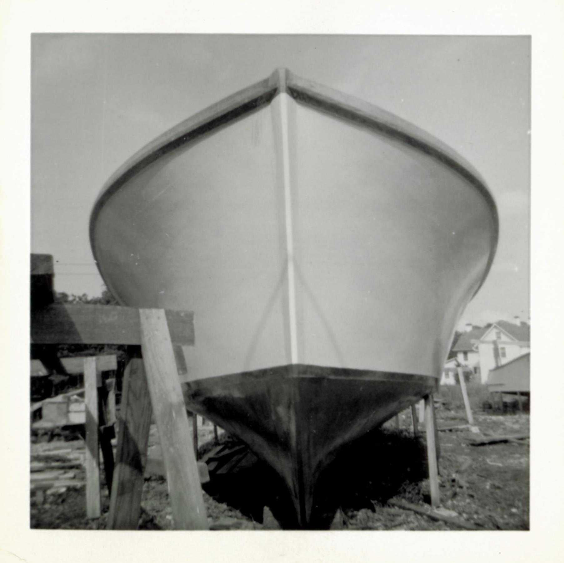 Power yacht in Bronza's boatyard. August 1956.