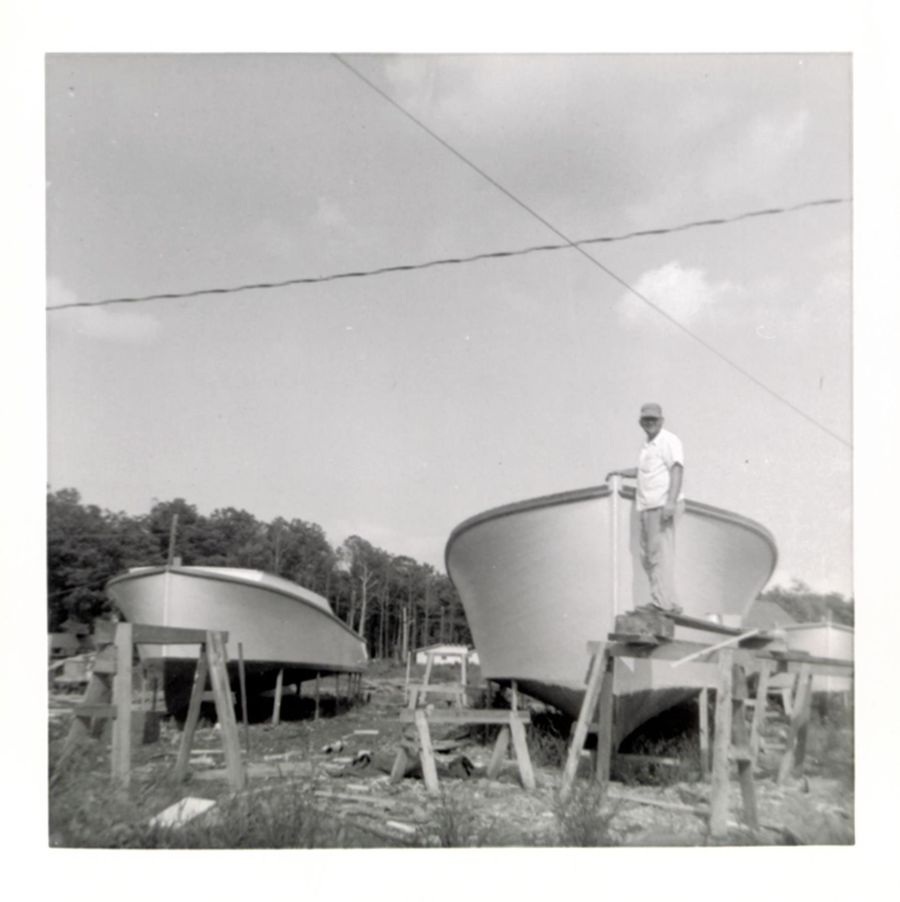 Workboats or power yachts in Bronza's boatyard. August 1956.