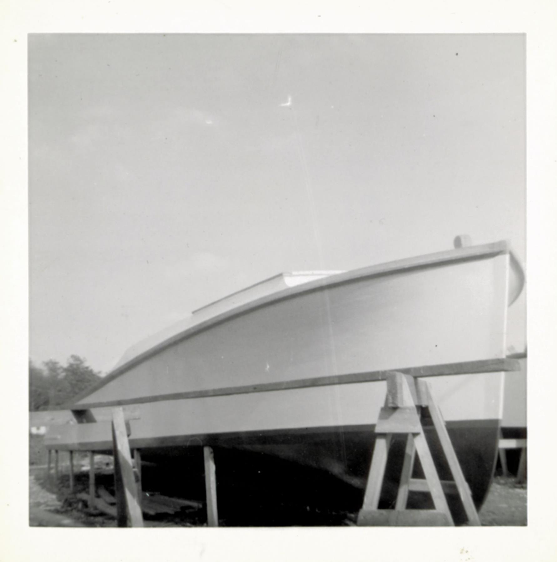Probably a power cruiser near completion. August 1956.