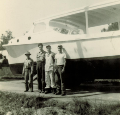 Snooks Windsor, Tom Dean, O'Neil Dean, and Ralph Ruark on launch day.