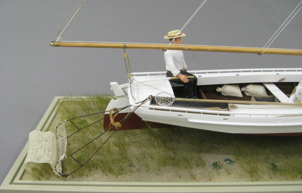 Showing the scape entering the water and underwater grass beds, (Fly-tying Yak-hair) and crabs.