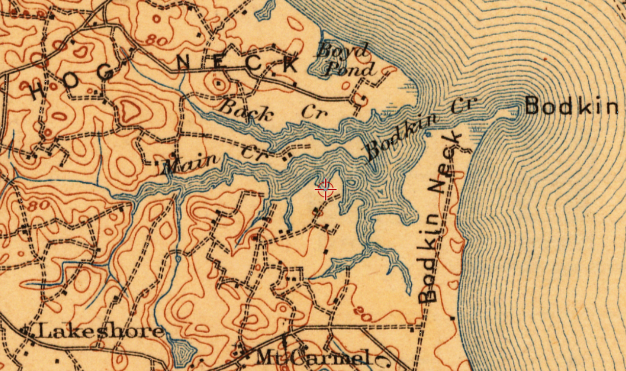 Bodkin Creek, USGS Topo, 1908