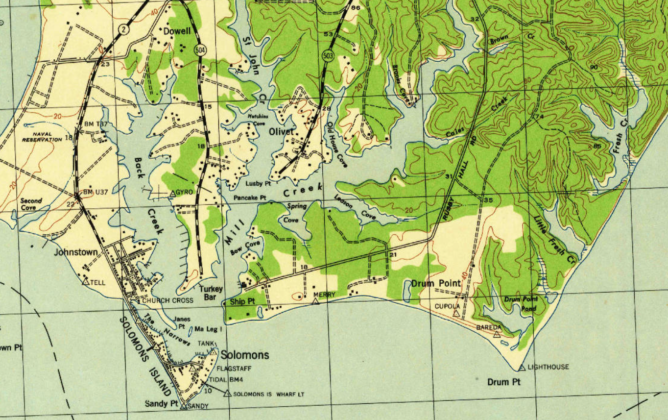 Army Corp of Engineers Solomons Island Quadrangle 257214 1944