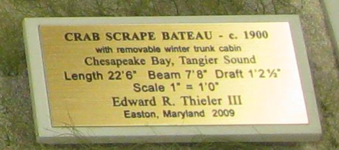Crab Scrape Bateau - ca. 1900 Chesapeake Bay, Tangier Island Length - 22’ 6” | Beam - 7' 8" | Draft – 1’ 2 1/2” Scale 1” = 1’ 0” Edward R. Thieler III Easton, Maryland 2009