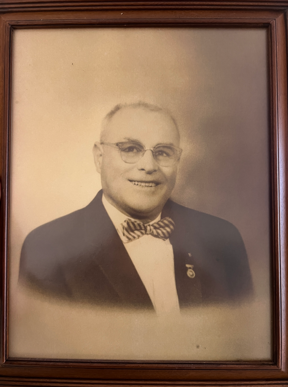 Studio portrait of Bronza Parks on display at the Lakes & Straits Fire Hall, Wingate, MD. Date unknown, probably mid-1950s.
