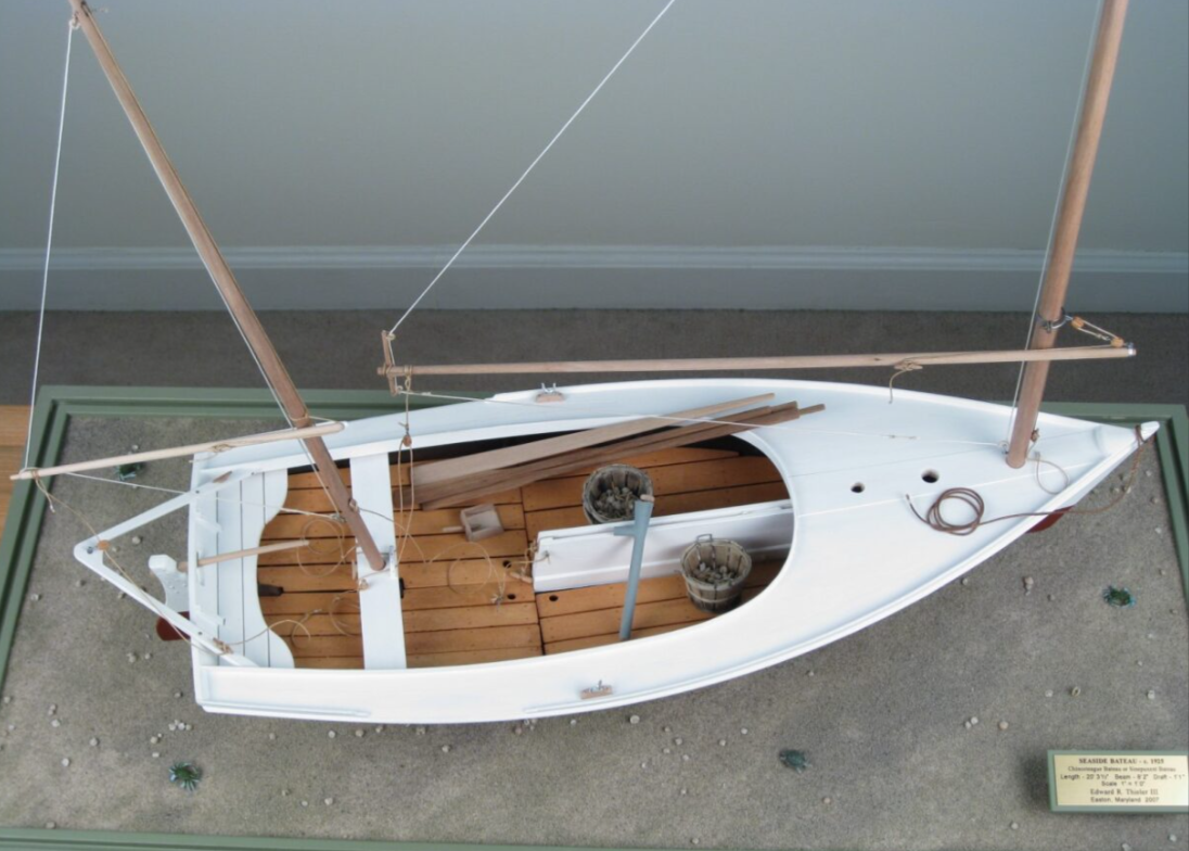 seaside bateau completed - rigged from above