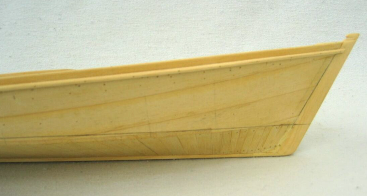 seaside bateau model - bow and planking
