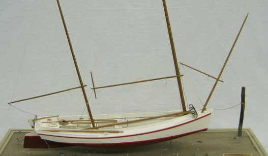 Two-Masted Stick-Up Flattie Model by Edward Thieler
