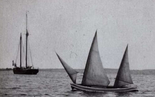 Two-Mast Stickup Rig on a Pocomoke Canoe