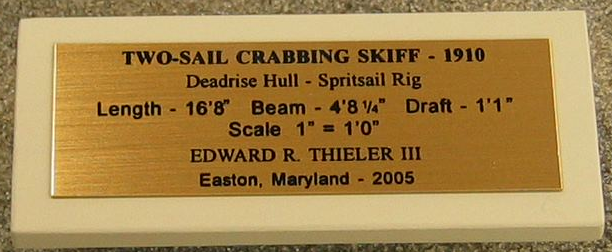 two-sail crabbing skiff plaque