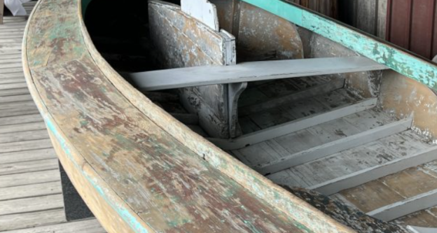 Oct 1, 2024 | Progress scraping and sanding the 1925 Smith Island skiff